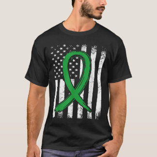 Camiseta Cinta Verde La Sensibilización Sobre La Salud Ment