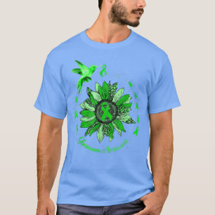 Camiseta Cinta verde Leopardo Sunflower Glaucoma Sensibiliz