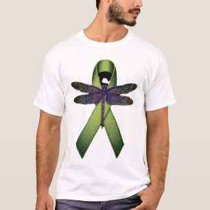 Camiseta Cinta Verde Libélula Hippie Conciencia de Parálisi