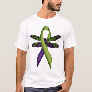 Camiseta Cinta Verde Libélula Hippie Conciencia de Parálisi