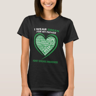 Camiseta Cinta Verde Padre Papá Enfermedad Riñón Conciencia