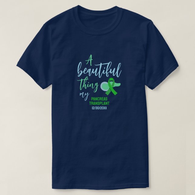 Camiseta Cinta verde para el trasplante de páncreas persona (Diseño del anverso)