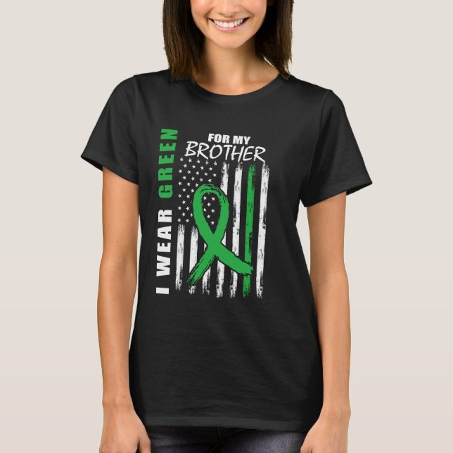 Camiseta Cinta Verde Para Mi Hermano Awarene De Parálisis C (Anverso)
