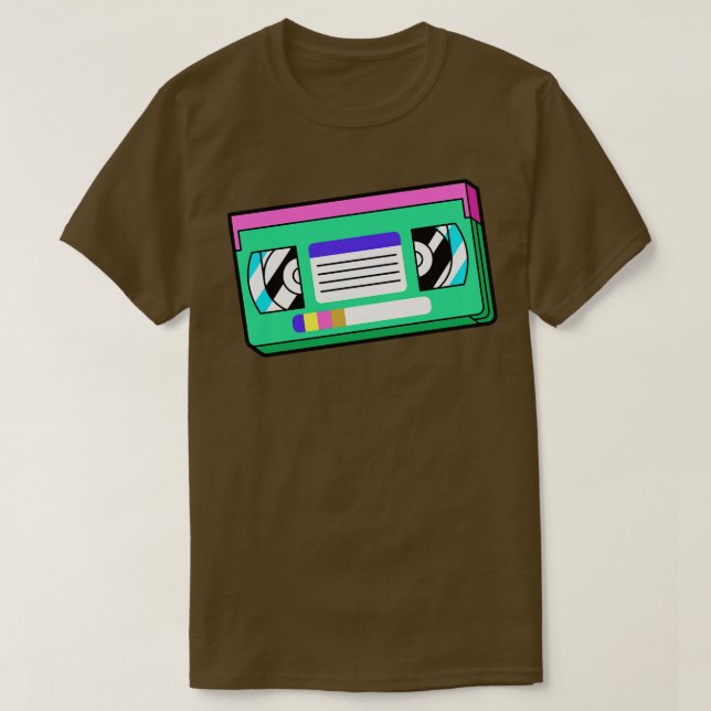 Camiseta Cinta VHS Retro colorida (Diseño del anverso)