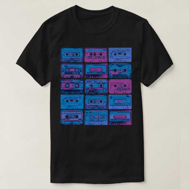 Camiseta Cintas Cassette Retro 8000 Analog Vinyl Music Bl (Diseño del anverso)