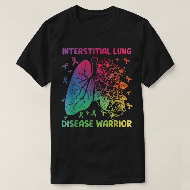 Camiseta Cintas de guerrero de la enfermedad pulmonar inter (Diseño del anverso)