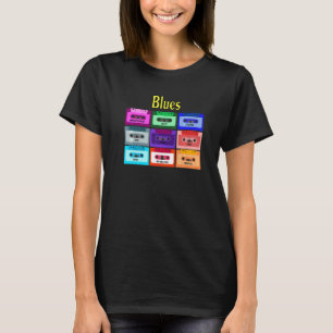 Camiseta Cintas de Mezcla de Casete Antiguas de Blues Jazz 