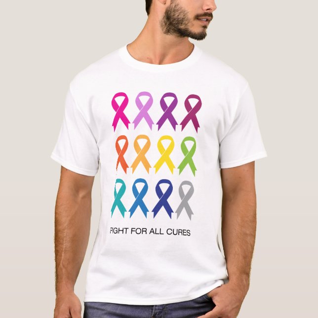 Camiseta Cintas del cáncer para luchar todos los tipos de (Anverso)