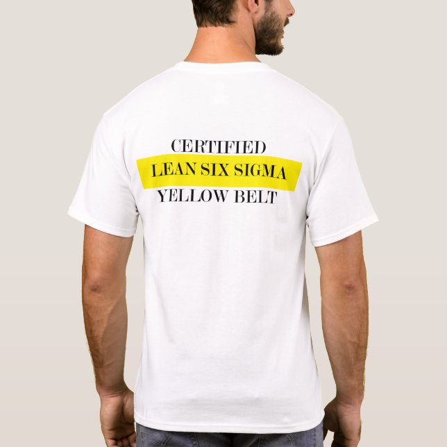 Camiseta Cinturón amarillo Lean Six Sigma (impresión poster (Reverso)