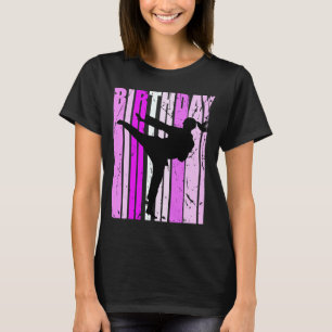 Camiseta Cinturón Negro De Karate Rosado De Cumpleaños Para
