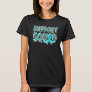 Camiseta Cinturón Turquesa Estampa de Leopardo Apoyo Escuad