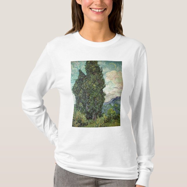 Camiseta Cipreses de Vincent van Gogh el |, 1889 (Anverso)