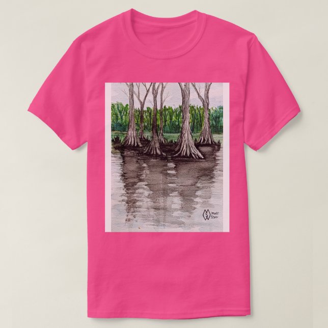 Camiseta Cipreses en el pantano de TShirt (Diseño del anverso)