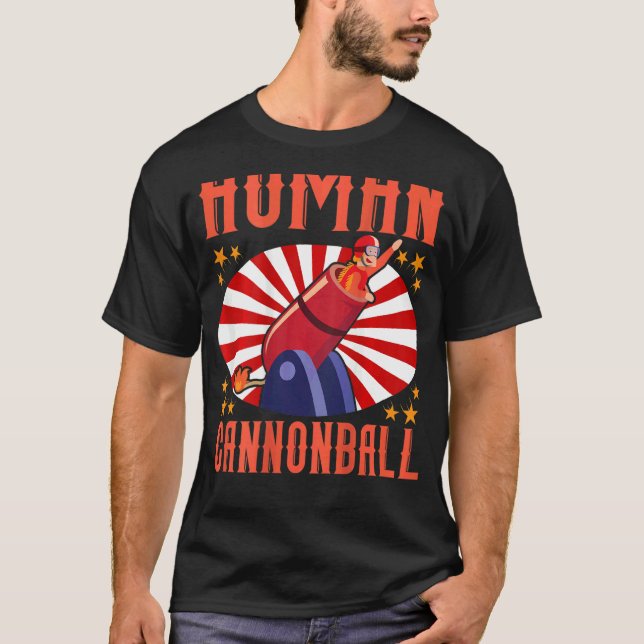 Camiseta Circo y payaso de la huella de la canonbola humana (Anverso)