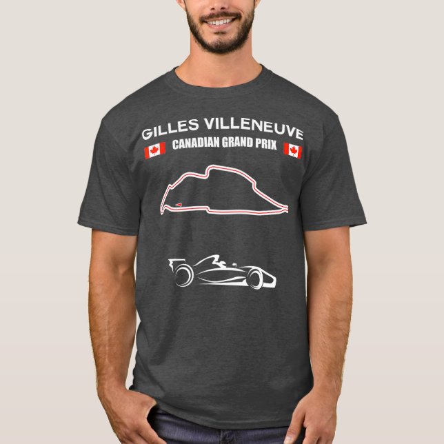 Camiseta Circuito de Carreras de Gilles Villeneuve Carro ca (Anverso)