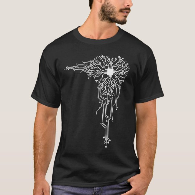Camiseta Circuito del núcleo del equipo Guay Nerd de la com (Anverso)