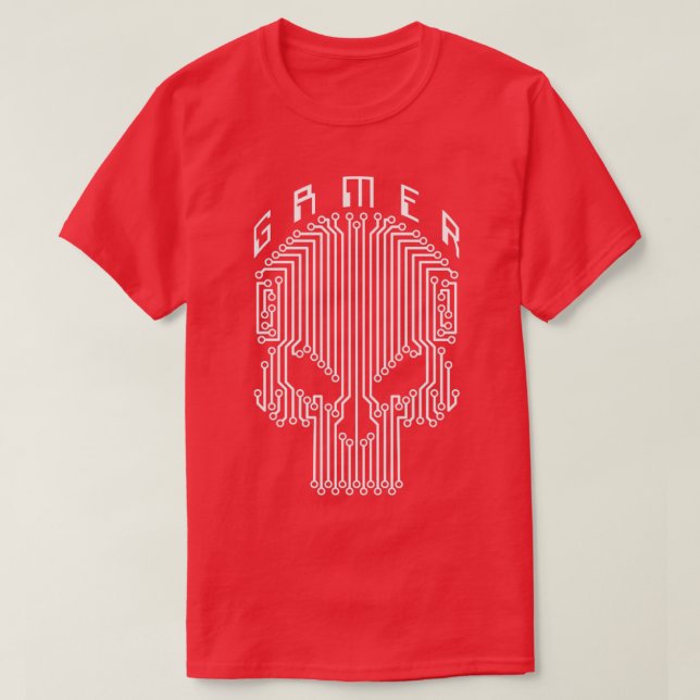 Camiseta Circuito del ordenador del cráneo de gamuza divert (Diseño del anverso)