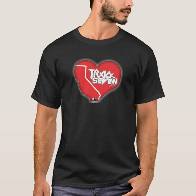 Camiseta Circuito masculino de amor en California Track Sev (Anverso)