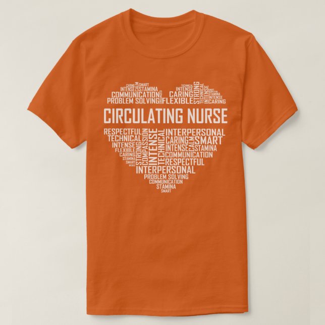 Camiseta Circulando el corazón de la enfermera (Diseño del anverso)