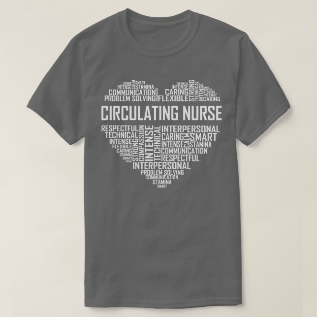 Camiseta Circulando el corazón de la enfermera (Diseño del anverso)