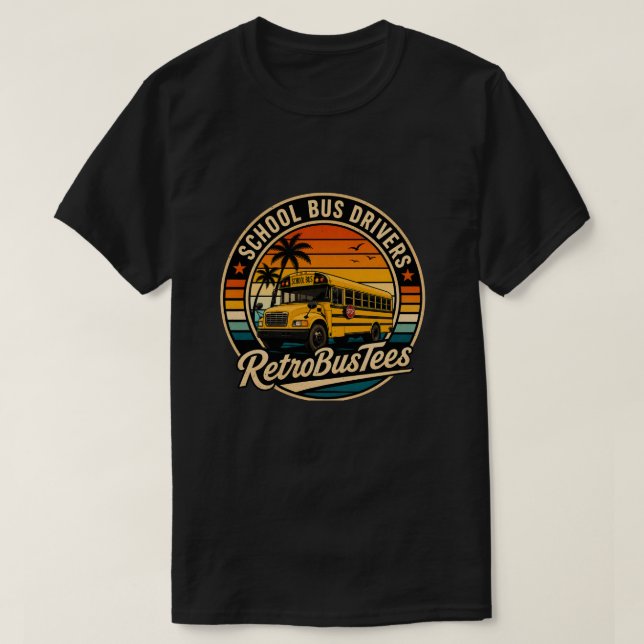Camiseta circular de conductor de autobús escolar  (Diseño del anverso)