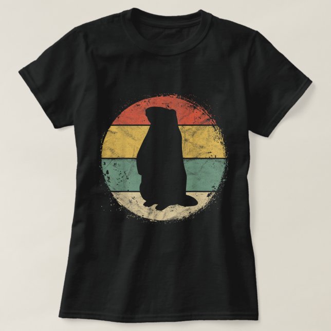 Camiseta Circular Ground Hog Silhouette Gift Happy Groundho (Diseño del anverso)