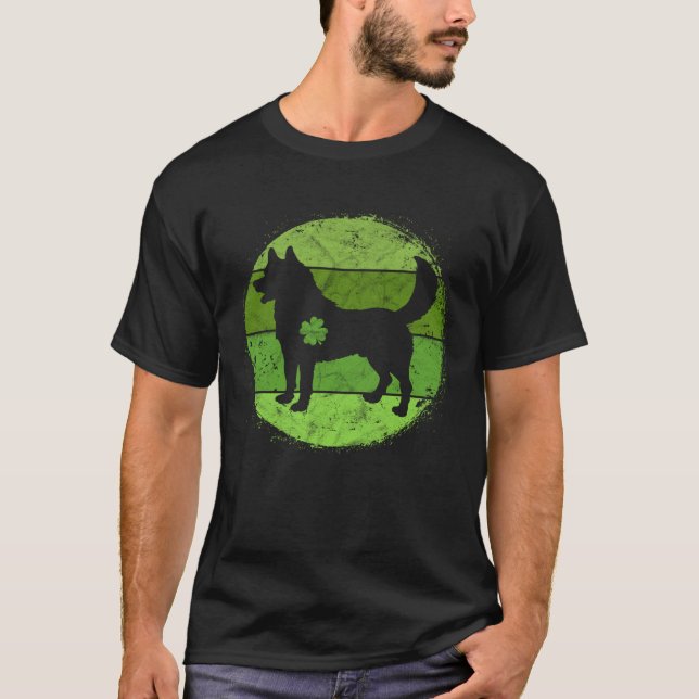 Camiseta Circular Husky Irish Shamrock  Dog St Patrick s Da (Anverso)