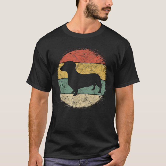 Camiseta Circular Retro Dachshund Owner Gift Doxie Parents  (Anverso)