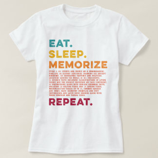 Camiseta Círculo 1 Colegio Hogar Eat Sleep Memorize Repetir