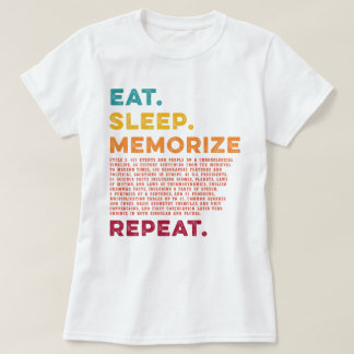 Camiseta Círculo 2 Colegio Hogar Comer Sleep Memorize Repet