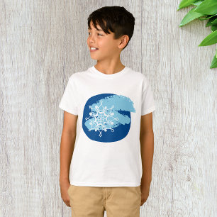 Camiseta Círculo abstracto de copo de nieve azul helado de 