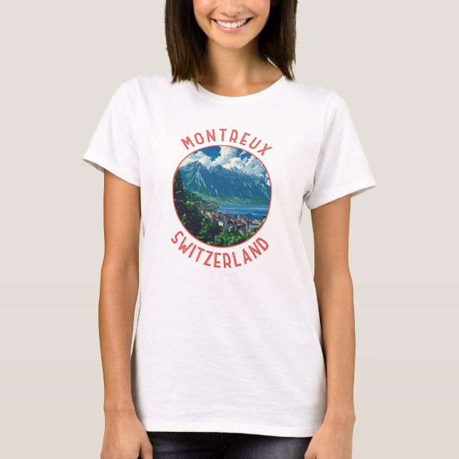 Camiseta Círculo alterado retro de Montreux Suiza (Anverso)