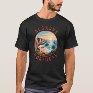 Camiseta Círculo alterado retro de Portugal