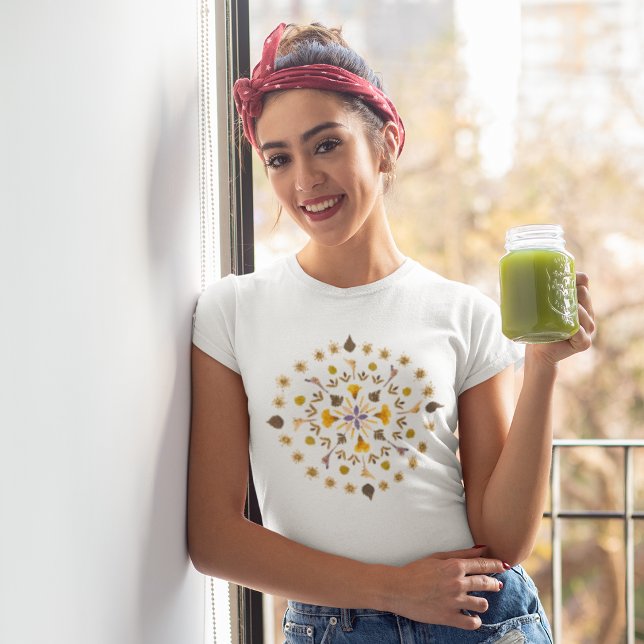 Camiseta Círculo Botánico Flor De Obra Original (Subido por el creador)
