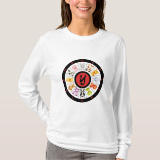 Camiseta Círculo chino lindo con monograma del zodiaco