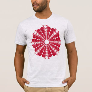 Camiseta círculo de bicicletas rojas . inspirado en el cicl