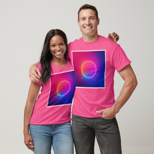 Camiseta Círculo de brillo de neón Arte abstracto (Unisexo)