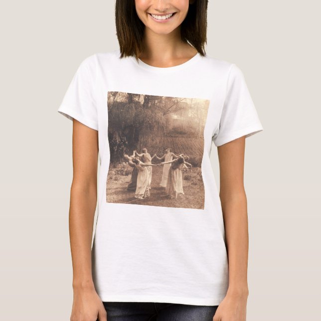 Camiseta Círculo De Brujas Vintage Mujeres Bailando (Anverso)