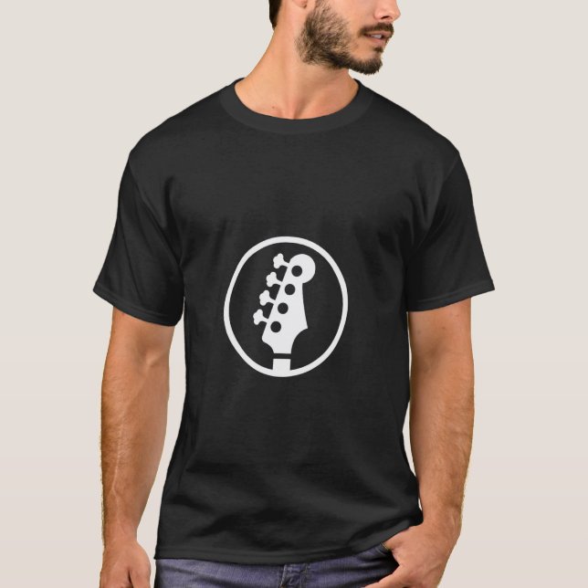 Camiseta Círculo de cabezal de bajo silueta (Anverso)