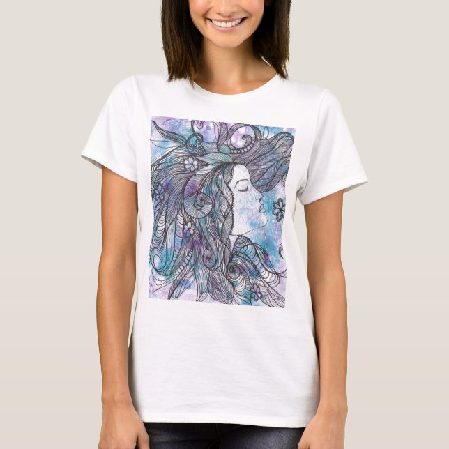 Camiseta Círculo de canvas de Bella de mano dibujado en la  (Anverso)