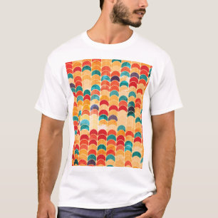 Camiseta Círculo De Colores: Grunge Patrón Sin Marea.