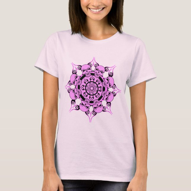 Camiseta Círculo de cráneo rosado (Anverso)