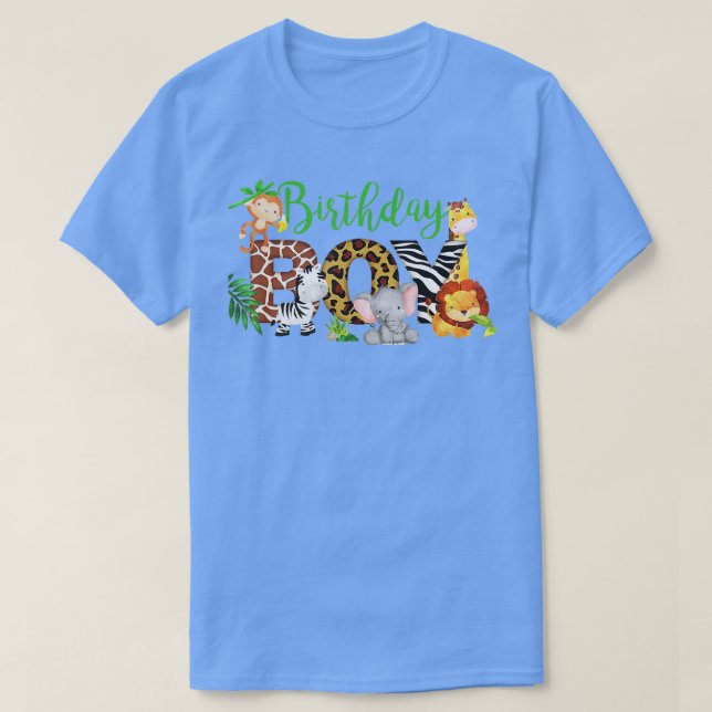 Camiseta Círculo de cumpleaños zoológico niño Safari Jungle (Diseño del anverso)