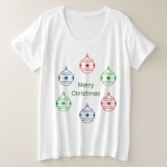 Camiseta - Círculo de decoraciones navideñas (Anverso del diseño)