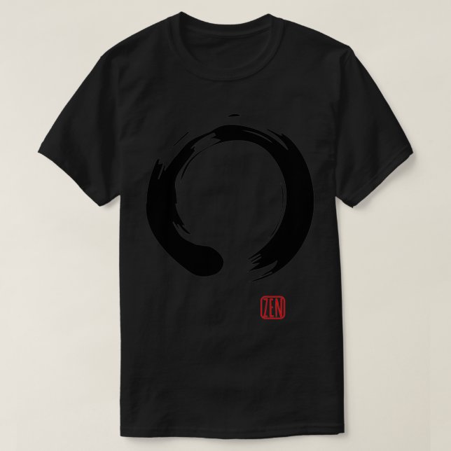 Camiseta Círculo de Enso Budista de Calligrafía Zen (Diseño del anverso)