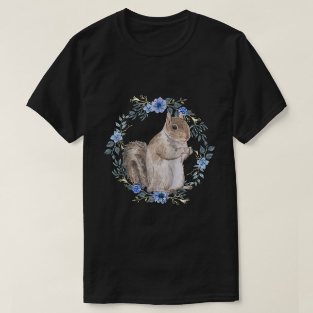 Camiseta Círculo de Flor Squirrel Raglan Béisbol Tee (Diseño del anverso)