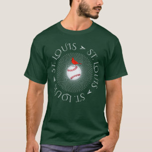 Camiseta Círculo de fuente del cardenal rojo de Saint Louis