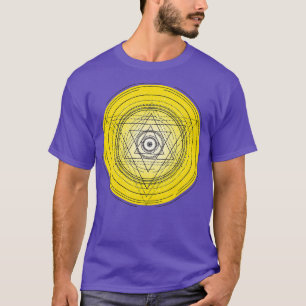 Camiseta Círculo de geometría sagrada amarilla con sífilis 