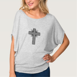 Camiseta Círculo de Heather arriba con cruz gris florida