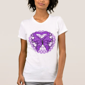 Camiseta Círculo de la mariposa del cáncer del ESENCIAL de